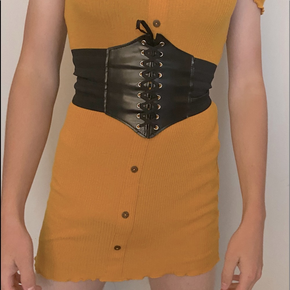 Mind Code Off the Shoulder Yellow Dress Size L